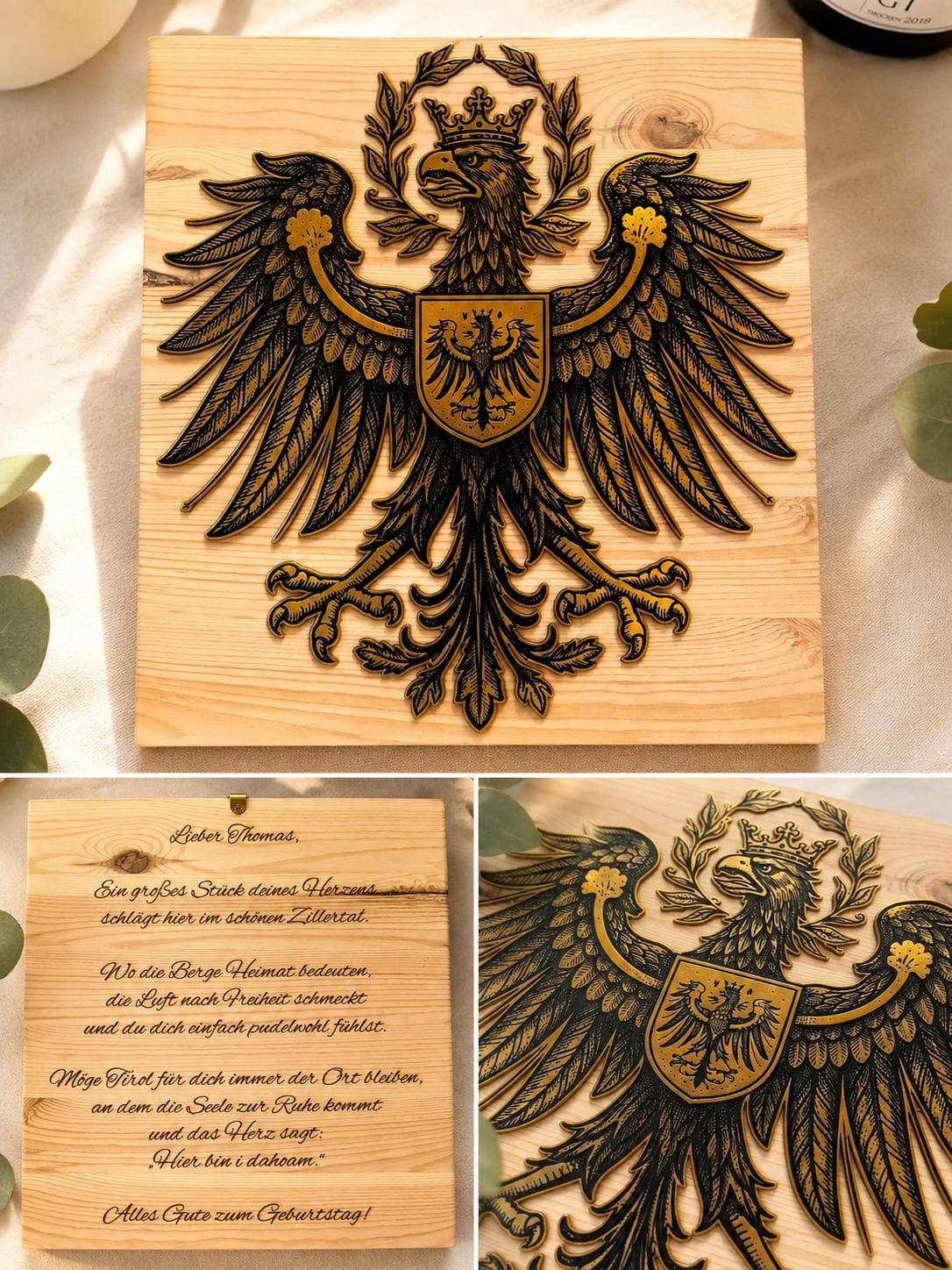 Tiroler Adler aus Acryl auf Holz